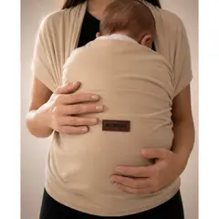 GENERICO - Fular Portabebé Ergonómico Elástico 100% Algodón Beige 0+ meses