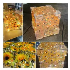GENERICO - LAMPARA DE TULIPANES INFINITO MODELO GIRASOLES  CUBO DE 12X12CM