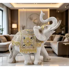 CONCEPT - Adorno Elefante Blanco Decor II 24.8x10.5x23 cm