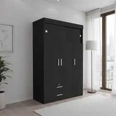 TUHOME - Ropero Manila 5 Puertas Wengue 187,5x120,0x51,5 Cm