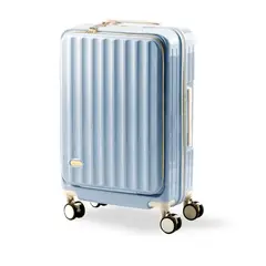 GENERICO - Maleta de Viaje Carry-On de Mano Cabinera Compartimiento Laptop USB Apertura Frontal - Celeste