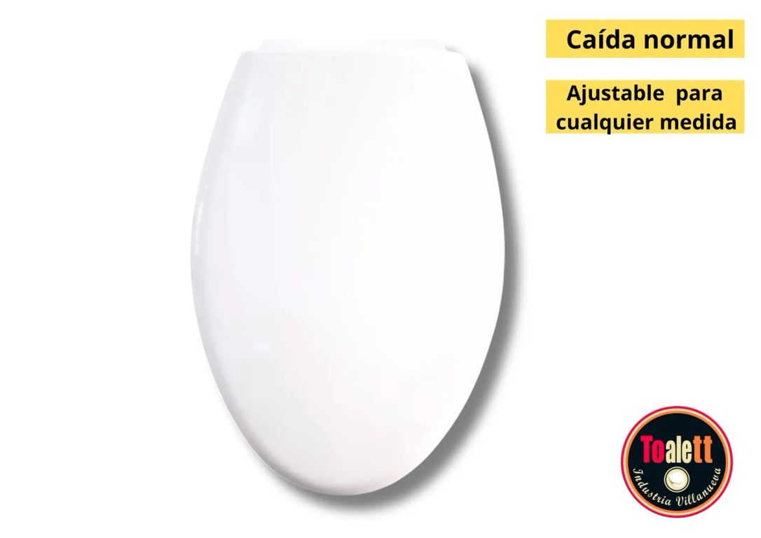 Asiento Tapa Inodoro Elongado Blanco Caída normal