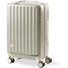GENERICO - Maleta de Viaje Carry-On de Mano Cabinera Compartimiento Laptop USB Apertura Frontal - Marfil