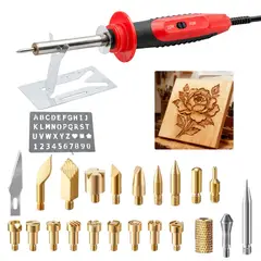 OEM - Kit Quemador De Madera Profesional 22 Piezas Para Grabado Y Pirograbado