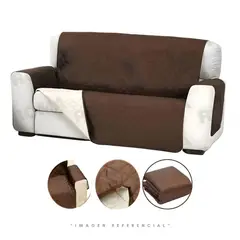 GENERICO - FUNDA PROTECTORA DE SOFÁ 2 CUERPOS REVERSIBLE