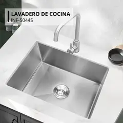 FRATELLI - Lavadero Rectangular Satinado Acero Inoxidable con Canastilla