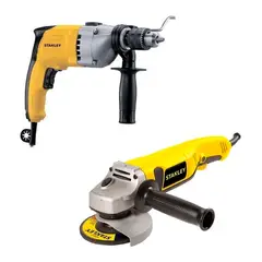STANLEY - COMBO (STGS1011-K2): ESMERIL ANGULAR PROFESIONAL RAT TAIL 4 1/2" (STGS1011-B2) + TALADRO PERCUTOR 1/2" 800 W (STDH8013-B2) STANLEY PT