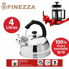 FINEZZA - FINEZZA - TETERA SILVADOR ACERO INOXIDABLE DE 4 LITROS + CAFETERA DE REGALO