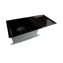 FRATELLI - Lavadero Premium Negro con Escurridor Lateral y Acero Inoxidable 304