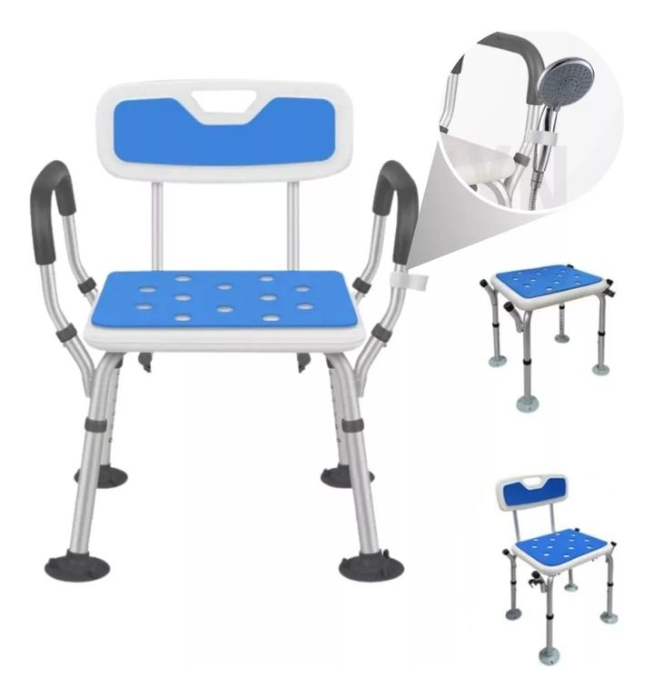 Silla Baño Ducha 3 En 1 Soporte Antideslizante Agarradera