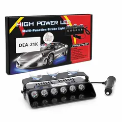 JET - Luz Policial 6 Leds Para Parabrisas 17 Modos