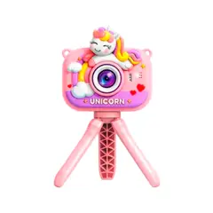 GENERICO - Cámara Infantil HD con Trípode Fotos Video y Filtros Diseño unicornio