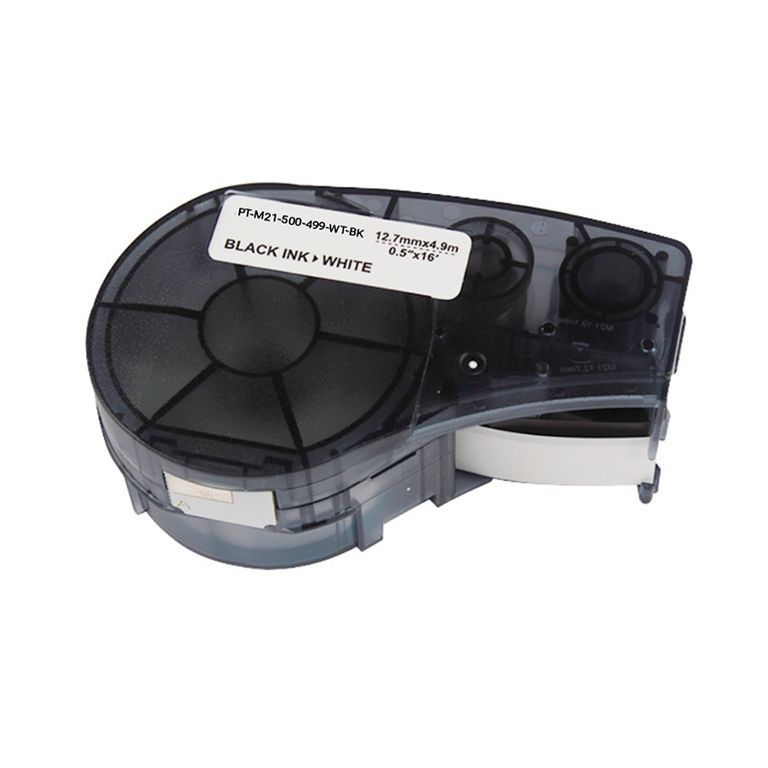 Cinta Brady PT-M21-500-499-WT-BK Negro sobre blanco Compatible M210