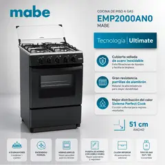 Mabe - Cocina de Piso a Gas Mabe Inox Mabe EMP2000AN0
