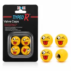 OEM - Tapas De Pitón Emojis Carita Guiño Amarillo 4Pcs