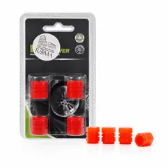 OEM - Tapas De Pitón Rueda Rojo Neón Universal 4Pcs