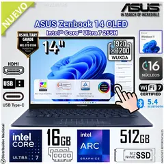 ASUS - Laptop ASUS ZENBOOK 14" OLED Táctil (UX3405) Core™ Ultra 7 255H 16GB RAM 512GB SSD WUXGA UX3405CA-U7512