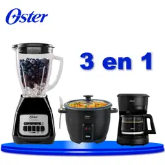 OSTER - Olla Arrocera Oster 1.8L + Cafetera Oster BVSTDCS51B 053 5Tzs + Licuadora Oster BLSTKAGBPB