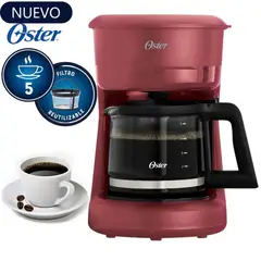 OSTER - Cafetera Oster 5 Tazas Roja BVSTDCS51R-053 - Compacta con Filtro