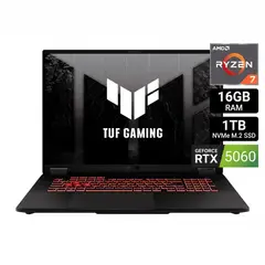 ASUS - Laptop ASUS TUF Gaming A18 R7 16GB 1TB RTX 5060 8GB W11