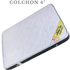 GENERICO - Colchón De 4 pulgadas Para Bebes blanco con borde plomo