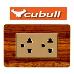 CUBULL - TOMACORRIENTE DOBLE CON LÍNEA A TIERRA MADERA CUBULL A4-021