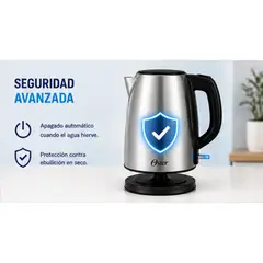 OSTER - Hervidor Eléctrico Oster BVSTKT673SS 1.7L Acero Inoxidable 2200W Base 360°