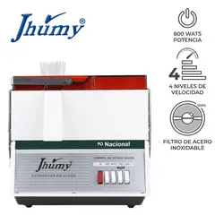JHUMY - Extractor de jugos JHUMY 800 Watts Tapa Roja
