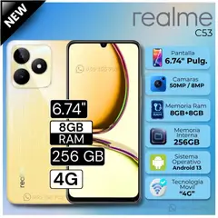 REALME - Celular Realme C53 6.74"  Pulg. 8GB RAM 256GB Android 13 - Dorado