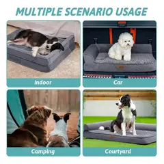 EVERSO - Cama Ortopédica Para Perros Grandes Con Funda Lavable 101x81cm