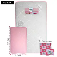 GENERICO - Colchón de bebe Borde Fino Con Cambiador para Pack and Play Rosado
