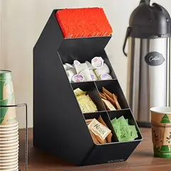 JINDE - ORGANIZADOR DE CONDIMENTOS PARA CAFÉ 6 COMPARTIMIENTOS