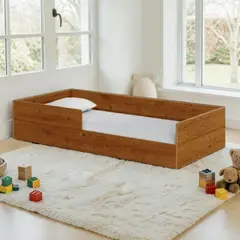 MOVENDA - Cama Montessori de Madera Runi Plaza y Media Caoba Movenda