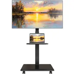 EVERSO - Soporte Tv Con Ruedas Portátil Ajustable De Piso 32 A 75