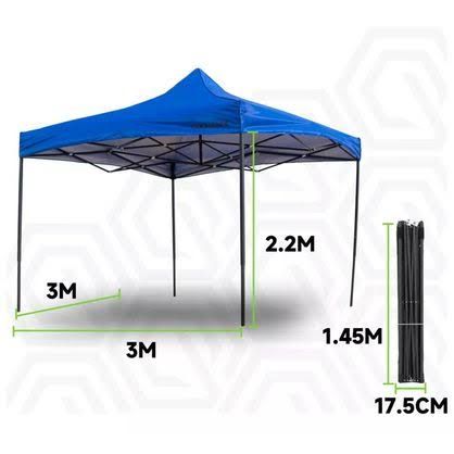 TOLDO PLEGABLE 3X3 COLOR AZUL PARA EXTERIORES