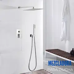 FRATELLI - Mezcladora de Ducha y Teléfono Cuadrado Cromado FB024 Sands Bronce