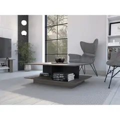 TUHOME - Mesa De Centro Bengali Coñac Y Wengue