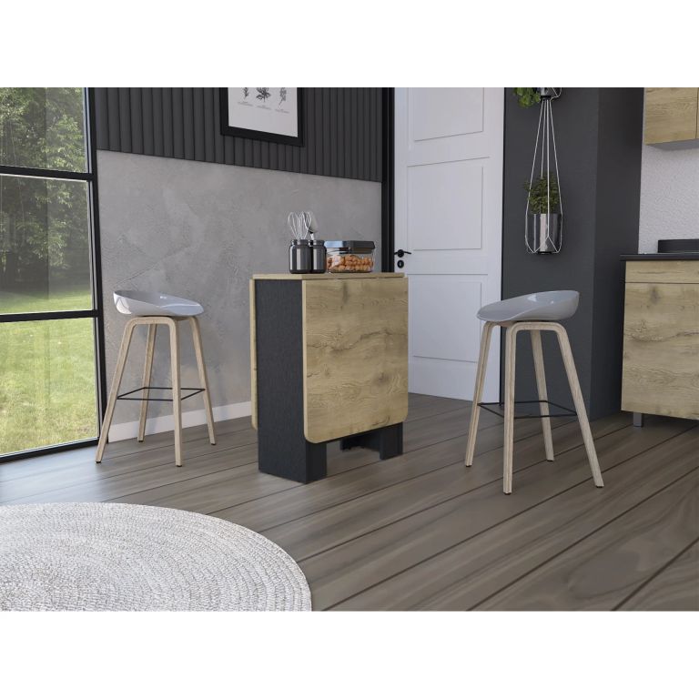 Mesa Abatible Compact Wengue Y Macadamia
