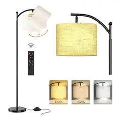 EVERSO - Lámpara De Pie LED Regulable Con Control Remoto Negro