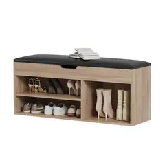 DIBA MUEBLES - Zapatera con Asiento Tapizado con Baul Gromas DIBA Muebles