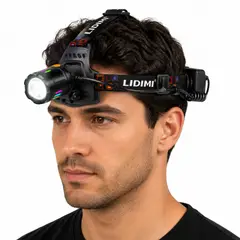 LIDIMI - Linterna Cabeza Recargable Alta Potencia Lámpara Frontal