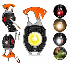 GENERICO - Linterna Llavero Multifuncional COB Recargable con Encendedor
