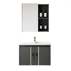 FRATELLI - MUEBLE DE BAÑO DE PVC + ESPEJO - PV1008 GRIS - FRATELLI