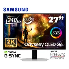 SAMSUNG - Monitor Samsung Gaming Odyssey G6 OLED, 27" QHD OLED, 240Hz, 0,3ms, Pivote