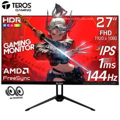 Teros - Monitor Teros Gaming 27 Full HD 1920 X 1080, 144HZ, 1MS, HDR, FreeSync, Altavoces