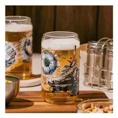 CRISTAR - VASO DE VIDRIO ESTILO LATA MUNDIAL DE 16 OZ CRISTAR X 6 UNIDADES
