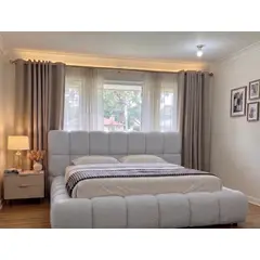 GENERICO - Cama Nube Box Tarima Plata King con Cabecera