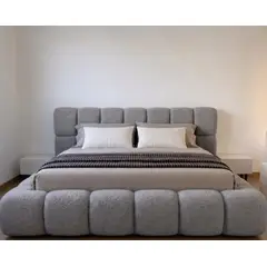 GENERICO - Cama Nube Box Tarima Gris Queen con Cabecera