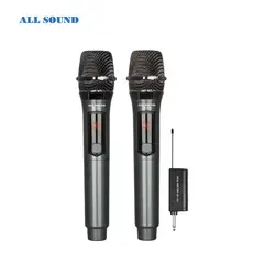 ALL SOUND - MICRÓFONO INALÁMBRICO DOBLE DE MANO VHF RECARGABLE ALL SOUND WP-15VB