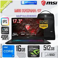 Msi - Laptop Gamer MSI KATANA 17 17.3" Intel® Core i7-13620H 16GB DDR5 512GB SSD RTX 4060  B13VFK-1293PE